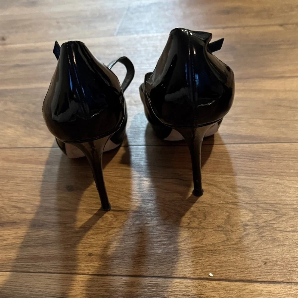 Kate Spade Black Patent Strappy Heels